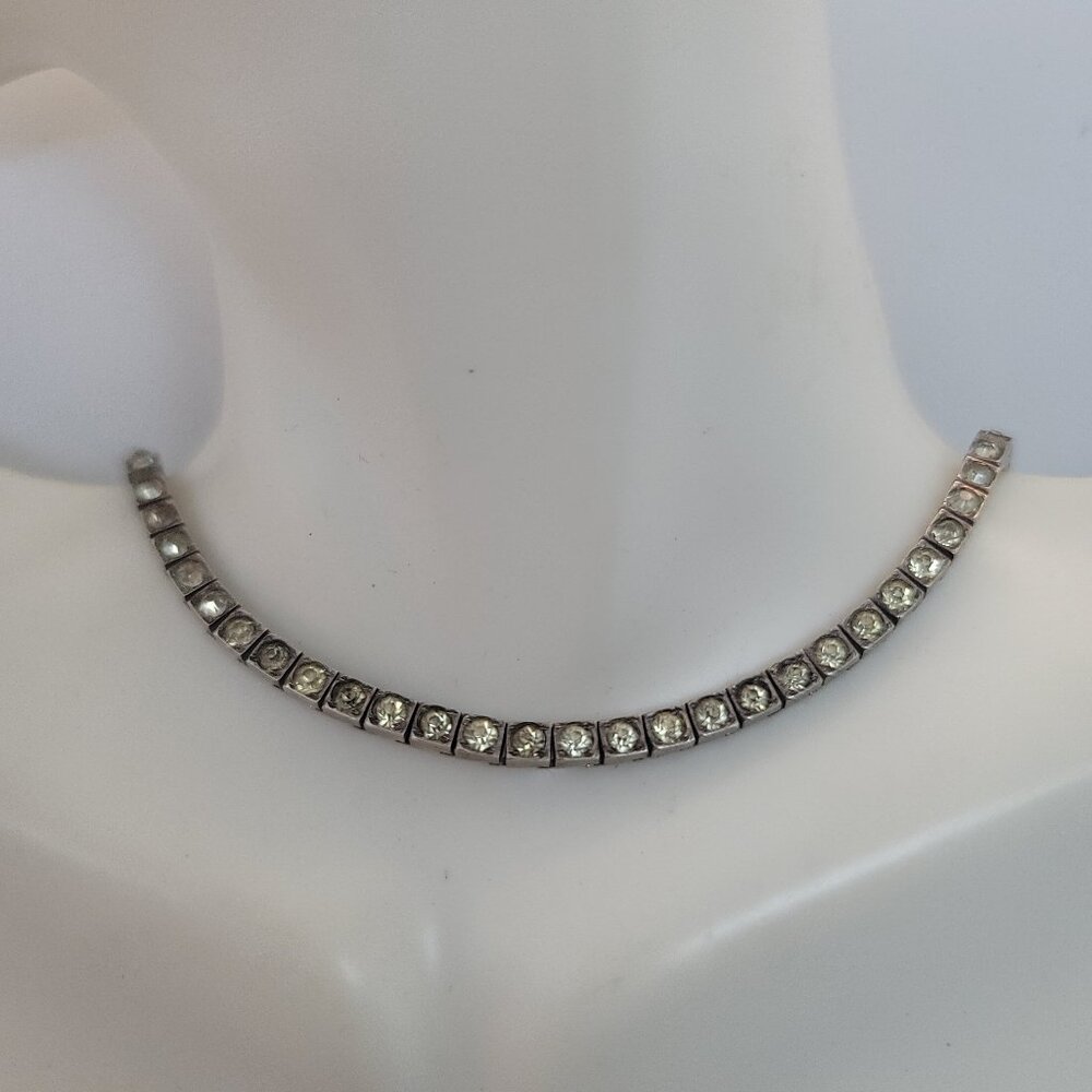 Antique Art Deco Sterling & Paste Choker